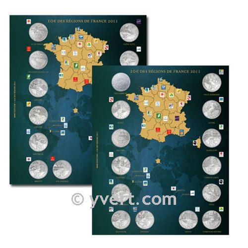 10€ COMMEMORATIVES ´Regions de france´ Inserts - 2011