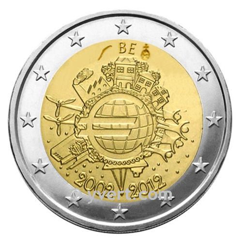 €2 COMMEMORATIVE COIN 2012 : BELGIUM (10 YEARS EURO)