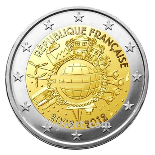 2 EURO COMMEMORATIVE 2012 : FRANCE (10e anniversaire de la mise en circulation des billets et des pièces en euros)