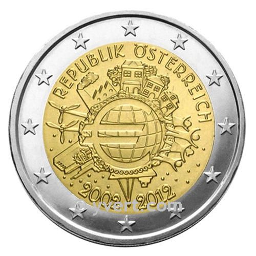 2 EUROS COMEMORATIVAS 2012: ÁUSTRIA (10 ANOS DA UEM)