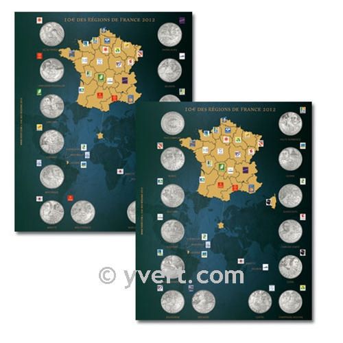 10€ COMMEMORATIVES ´Regions de france´ Inserts - 2012