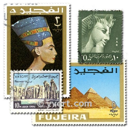 EGYPTIAN ART: envelope of 25 stamps