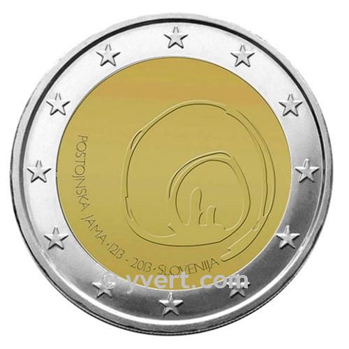 2 EURO COMMEMORATIVE 2013 : SLOVÉNIE (800e anniversaire de la découverte de la Grotte de Postojna)