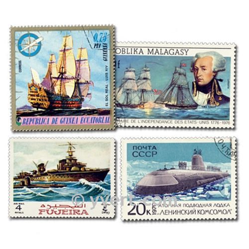 WARSHIPS: envelope of 25 stamps