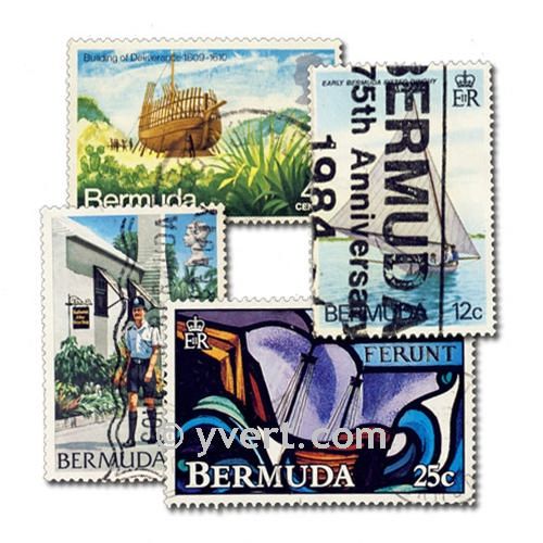 BERMUDES : pochette de 100 timbres (Oblitérés)