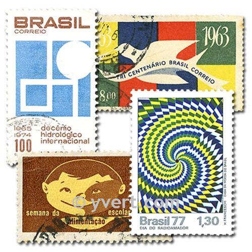 BRAZIL: envelope of 500 stamps