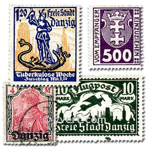 DANZIG: envelope of 25 stamps