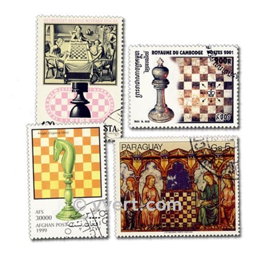 CHESS: envelope of 50 stamps