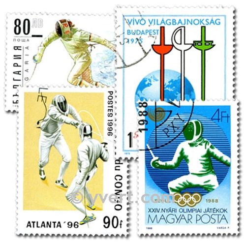 FENCING: envelope of 25 stamps