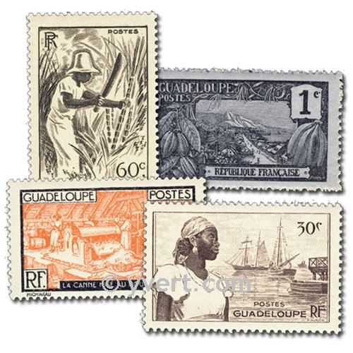 GUADELOUPE : pochette de 50 timbres (Oblitérés)