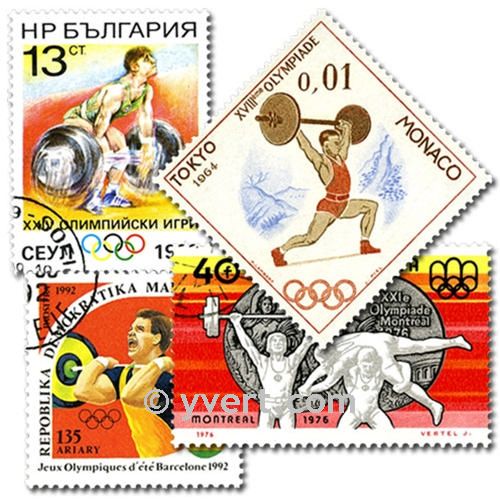 WEIGHTLIFTING: envelope of 25 stamps