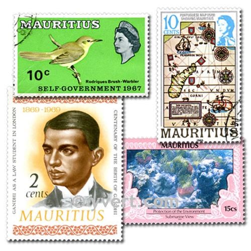 ILE MAURICE : pochette de 50 timbres (Oblitérés)