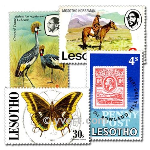 LESOTHO : pochette de 50 timbres (Oblitérés)