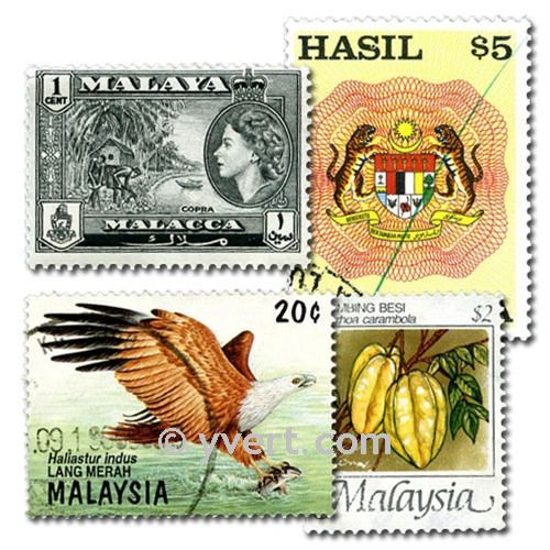 MALAYSIA: envelope of 100 stamps