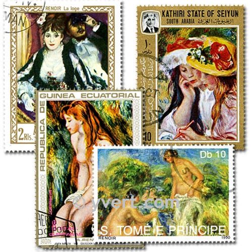 RENOIR : pochette de 25 timbres (Oblitérés)