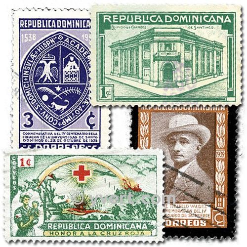 DOMINICAN REPUBLIC: envelope of 50 stamps