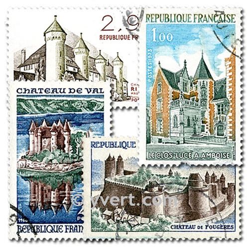 RF CASTLES: envelope of 25 stamps