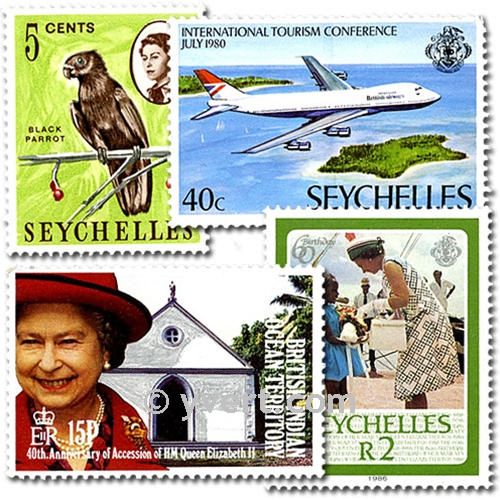 SEYCHELLES : pochette de 25 timbres (Oblitérés)