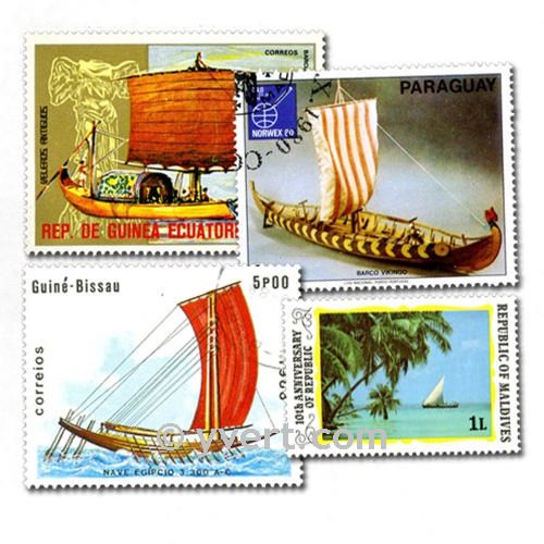 SAILING BOATS: envelope of 100 stamps