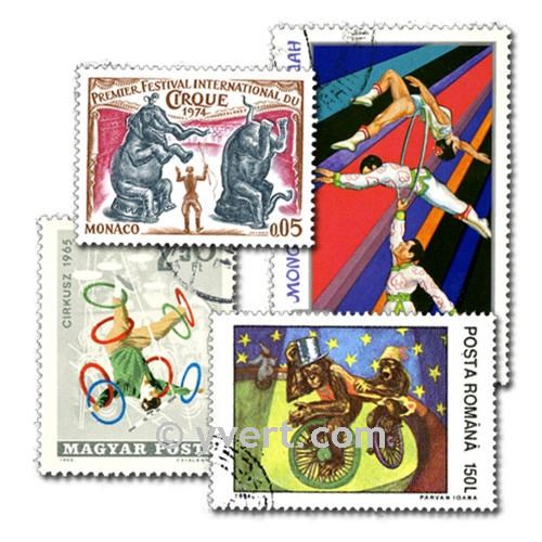 CIRCUS: envelope of 25 stamps