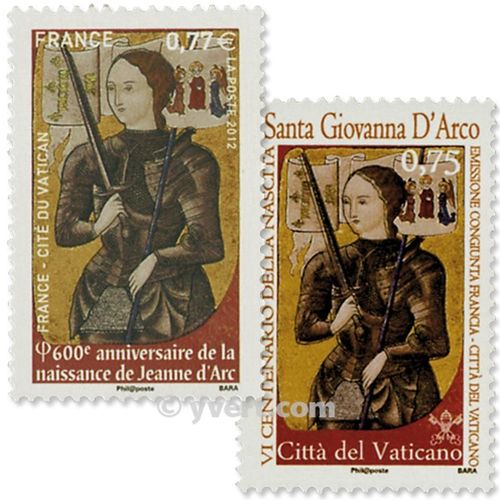 2012 - Emisiones comunes -  Francia - Vaticano