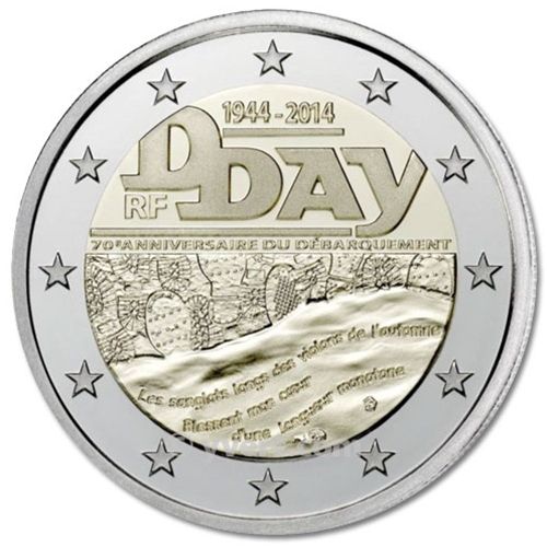 €2 COMMEMORATIVE COIN 2014 : FRANCE (D-DAY)