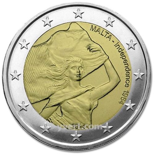 2 EURO COMMEMORATIVE 2014 : MALTE (50e anniversaire de l'indépendance de Malte)