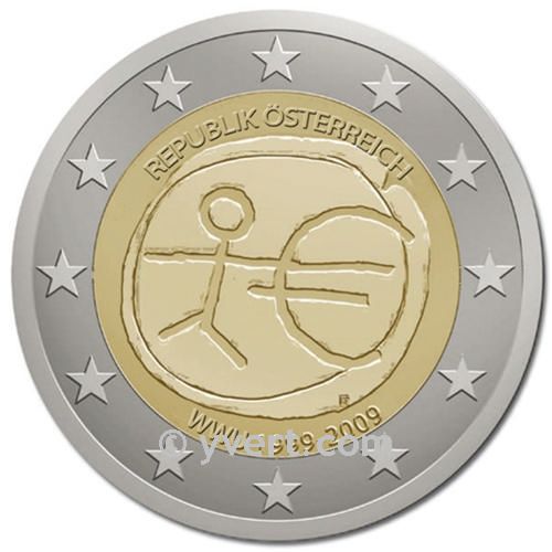 2 EURO COMMEMORATIVE 2009 : AUTRICHE (10e anniversaire de l´Union Économique et Monétaire)