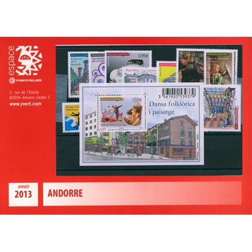 n° 734/747 -  Timbre Andorre Année complète (2013)