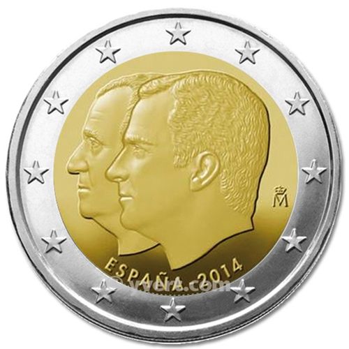 2 EURO COMMEMORATIVE 2014 : ESPAGNE (Abdication du Roi Juan Carlos Ier et accession au trône du roi Felipe VI)