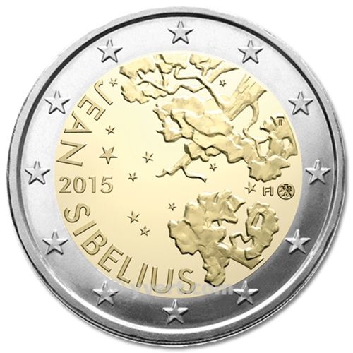 2 EURO COMMEMORATIVE 2015 : FINLANDE (150e anniversaire de la naissance du compositeur finlandais Jean Sibelius)