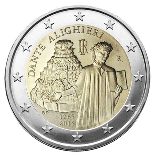 2 EURO COMMEMORATIVE 2015 : ITALIE (750e anniversaire de la naissance de l'écrivain florentin Dante Alighieri)