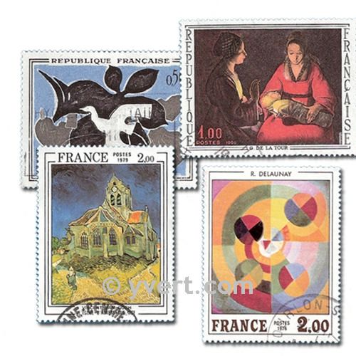 FRANCE PAINTINGS: envelope of 100 stamps