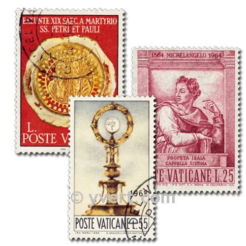 VATICAN : pochette de 50 timbres (Oblitérés)