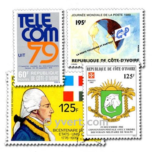 COTE D IVOIRE : pochette de 50 timbres (Oblitérés)