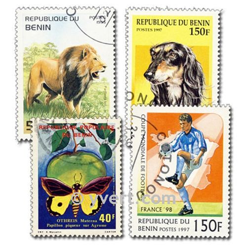 BENIN: envelope of 100 stamps