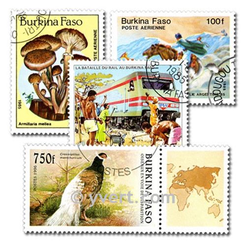 BURKINA FASO : pochette de 50 timbres (Oblitérés)