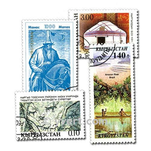 KYRGYZSTAN: envelope of 50 stamps