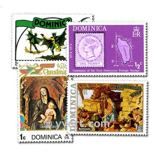 DOMINICA: envelope of 50 stamps