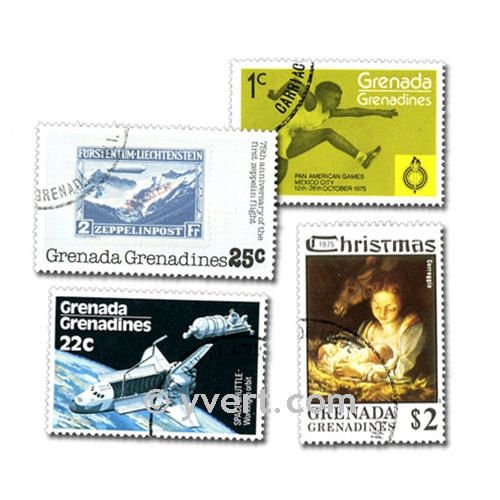 GRENADINES: envelope of 100 stamps