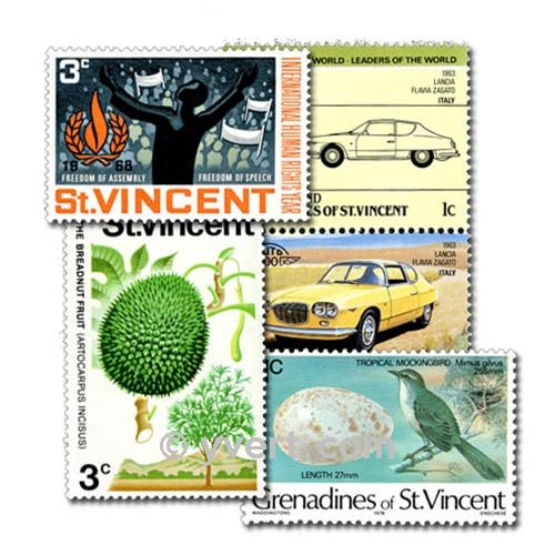 ST VINCENT AND THE GRENADINES: envelope of 100 stamps