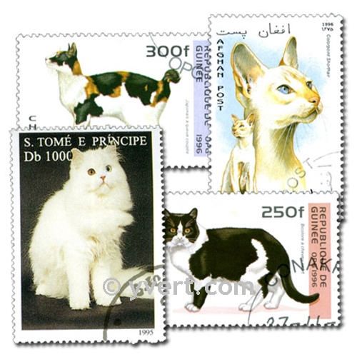 CATS: envelope of 200 stamps