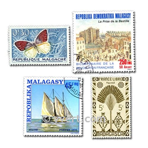 MADAGASCAR: envelope of 100 stamps