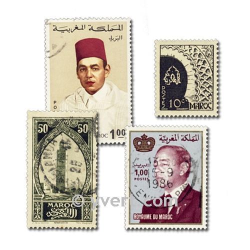 MAROC FRANCAIS : pochette de 100 timbres (Oblitérés)