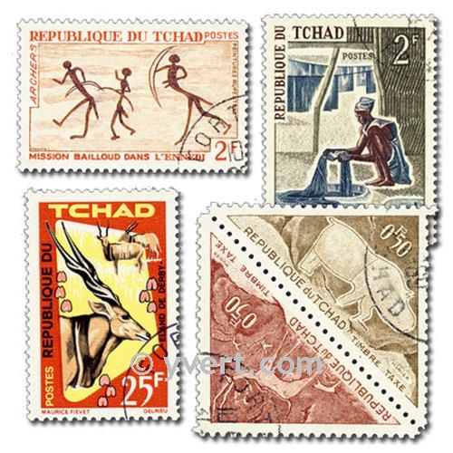 TCHAD : Pochette de 200 timbres (Oblitérés)