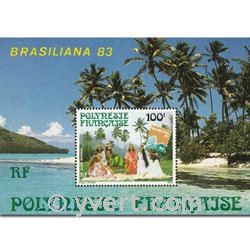 n° 7 -  Selo Polinésia Blocos e folhinhas