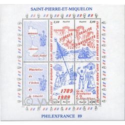 n° 3 -  Timbre Saint-Pierre et Miquelon Bloc et feuillet