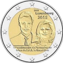 2 EURO COMMEMORATIVE 2015 : LUXEMBOURG (15e anniversaire de l'accession au trône du Grand-Duc Henri)